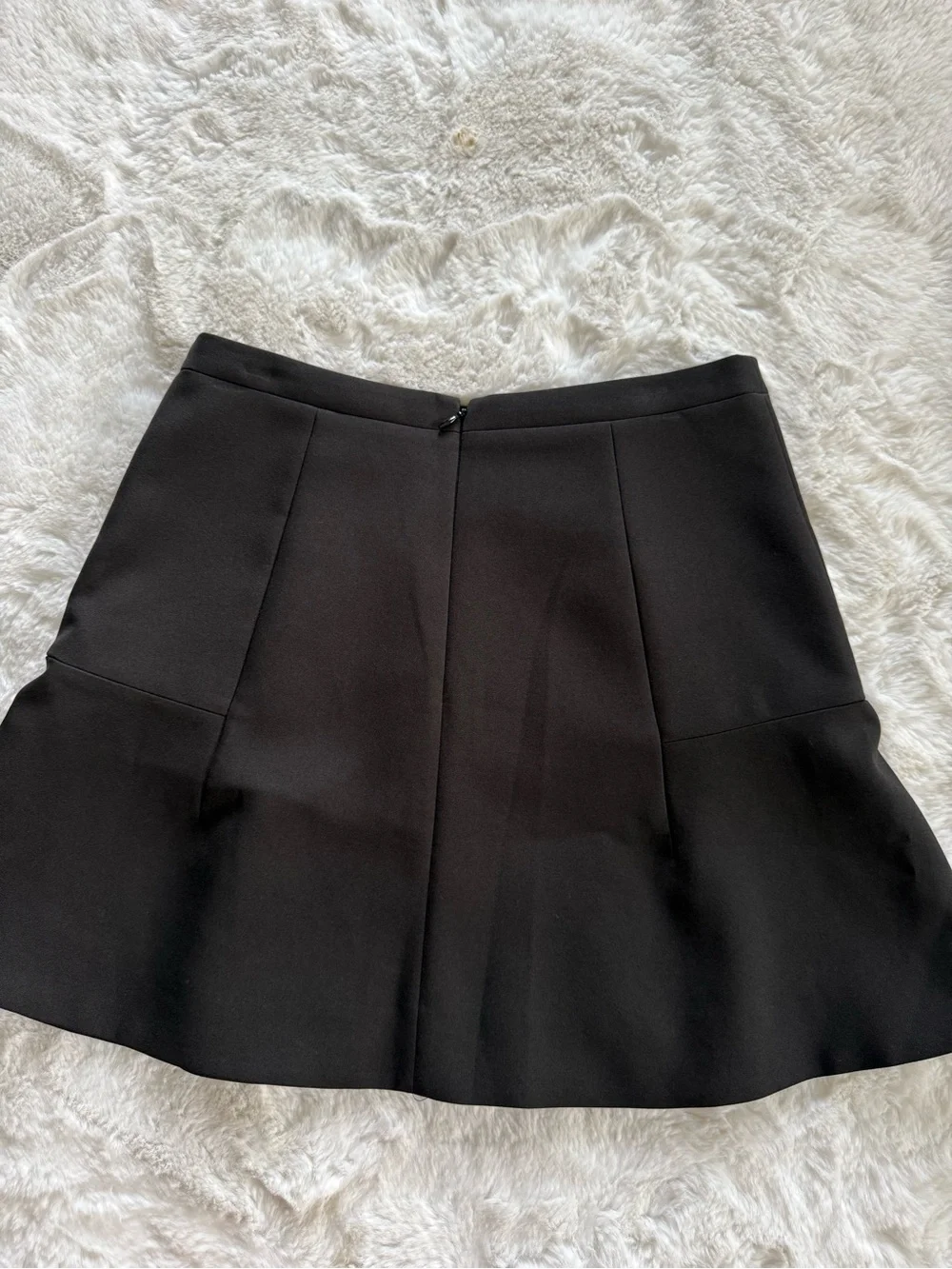 J. Crew Double Crepe Black Fluted Mini Skirt